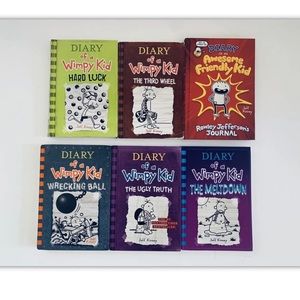 Diary of a Wimpy Kid Jeff Kinney Lot Of 6 Books 4 Hardcover 2 Paperback